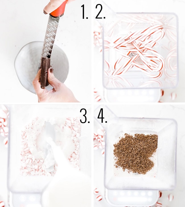 How to prepare a peppermint milkshake.