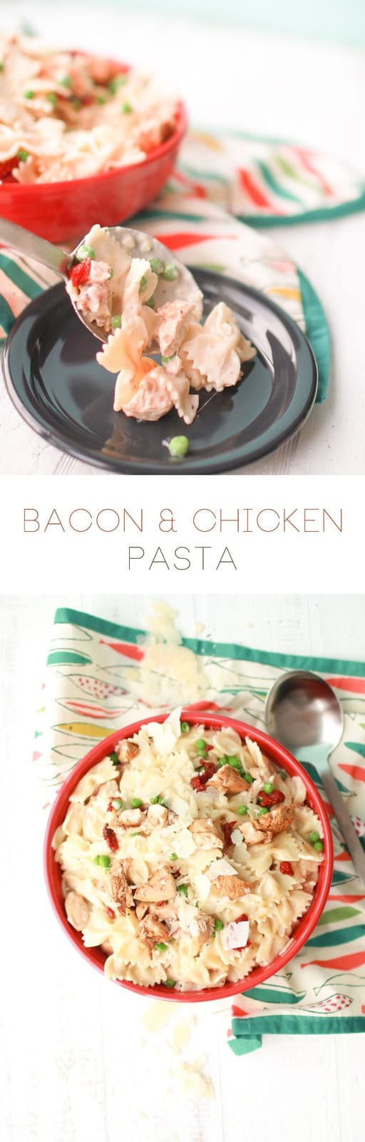bacon and chicken pasta pinterest image