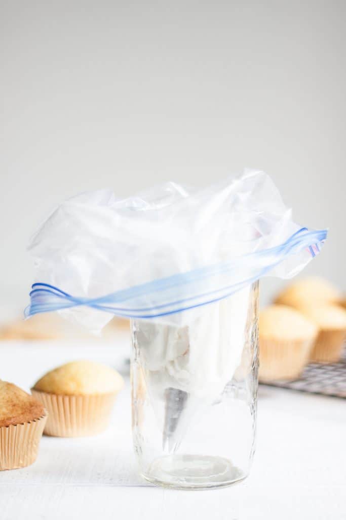 buttercream frosting in a piping bag
