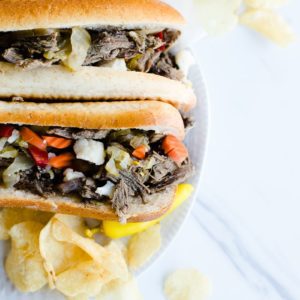 Instant Pot Italian Beef Sandwiches by popular Los Angeles food blogger Oh So Delicioso