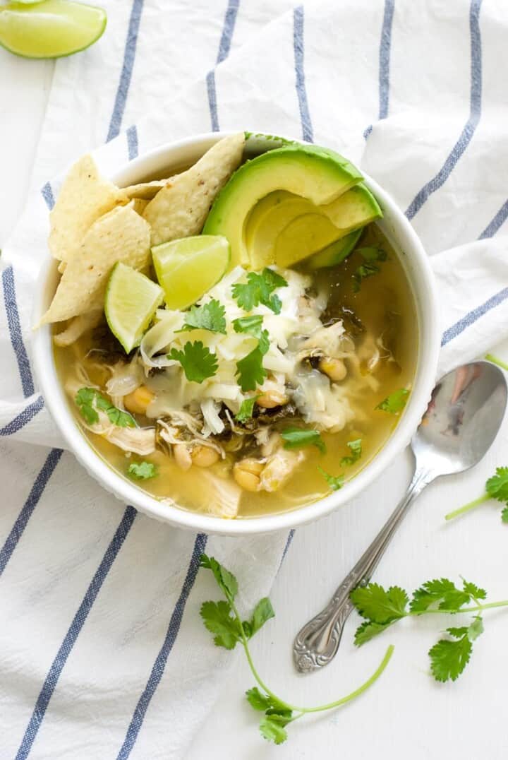 Salsa Verde Chicken and Kale Soup - Oh So Delicioso