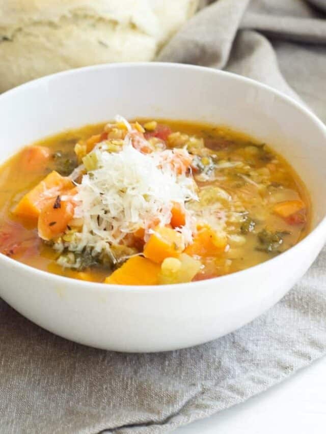 Lentil and Farro Vegetable Soup Oh So Delicioso