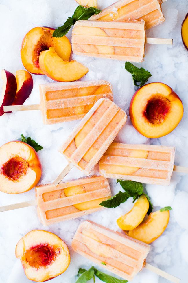 peach popsicles with fresh peaches