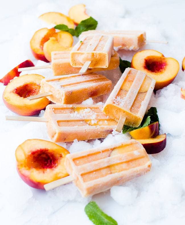 creamy peach popsicles