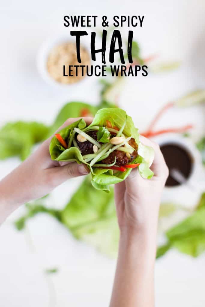sweet and spicy thai lettuce wrap pin
