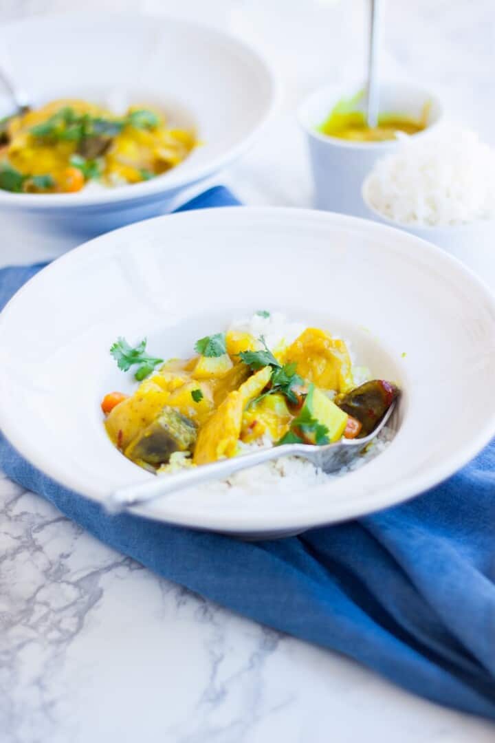 Thai Yellow Coconut Curry with Curry Paste from Scratch - Oh So Delicioso