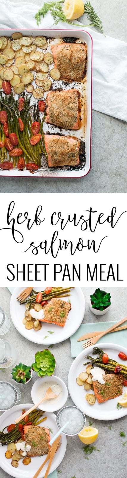 Herb Crusted Salmon Sheet Pan Meal pin 