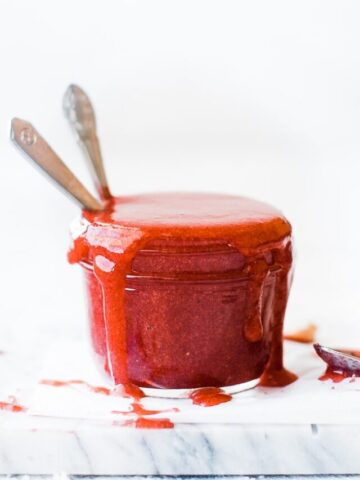 a jar of homemade strawberry jam