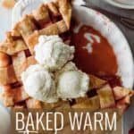 Pinterest image for baked strawberry pie.