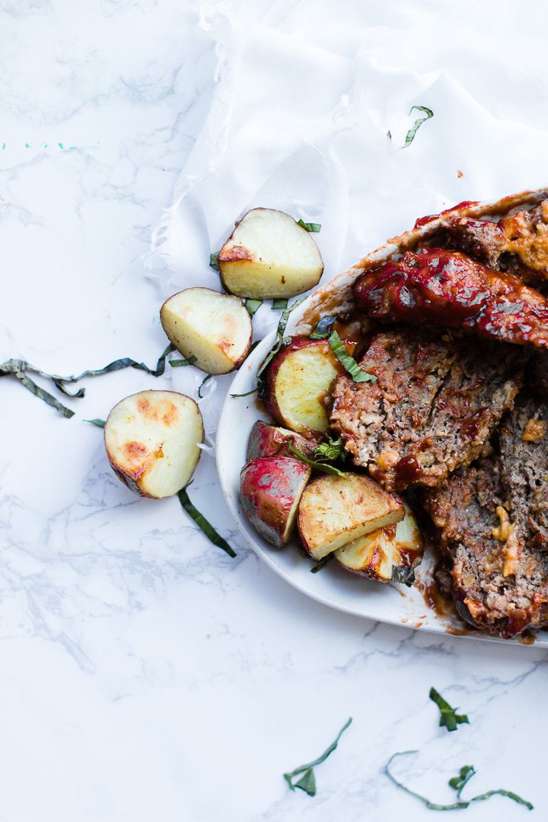 instant pot cheeseburger meatloaf with potatoes