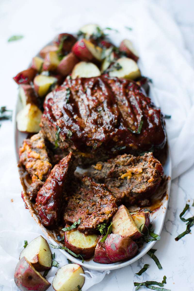 instant pot cheeseburger meatloaf and potatoes