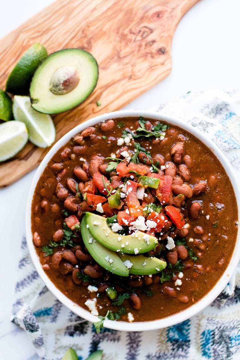 Instant Pot Pinto Beans featured by popular food blogger, Oh So Delicioso