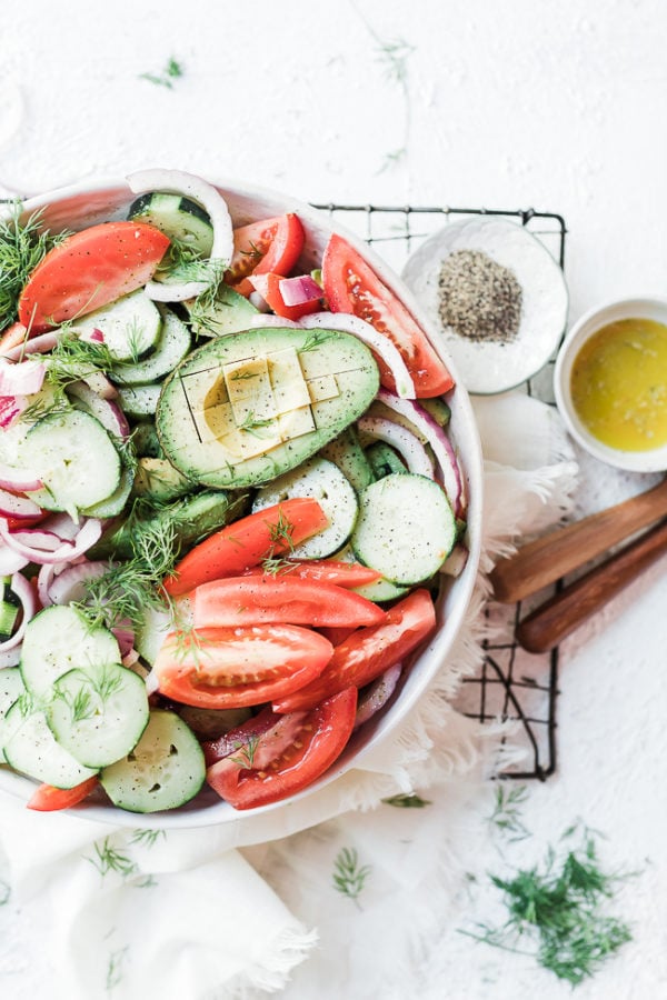 Marinated Cucumber, Tomato & Red Onion Salad - Oh So Delicioso