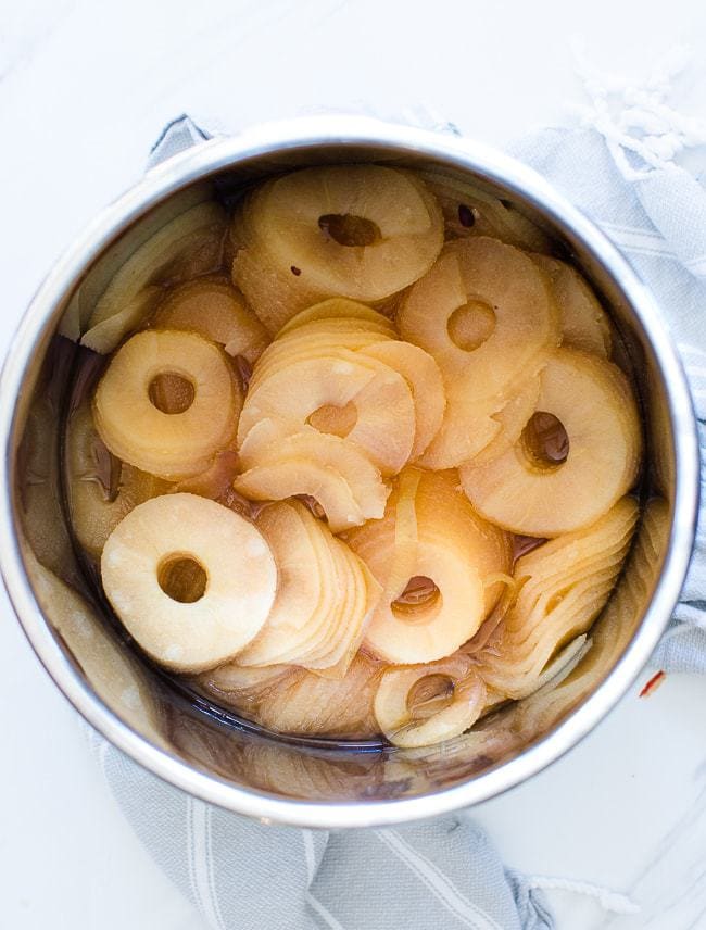 cooked, sliced apples in instant pot