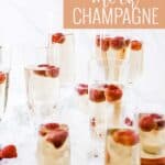 Pin for pinterest graphic with image and text on top "perfect mock champagne".