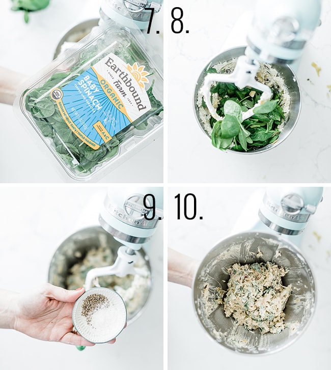 How to make artichoke dip filling.