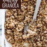 PIn for pinterest graphic with an image of granola and text on top.
