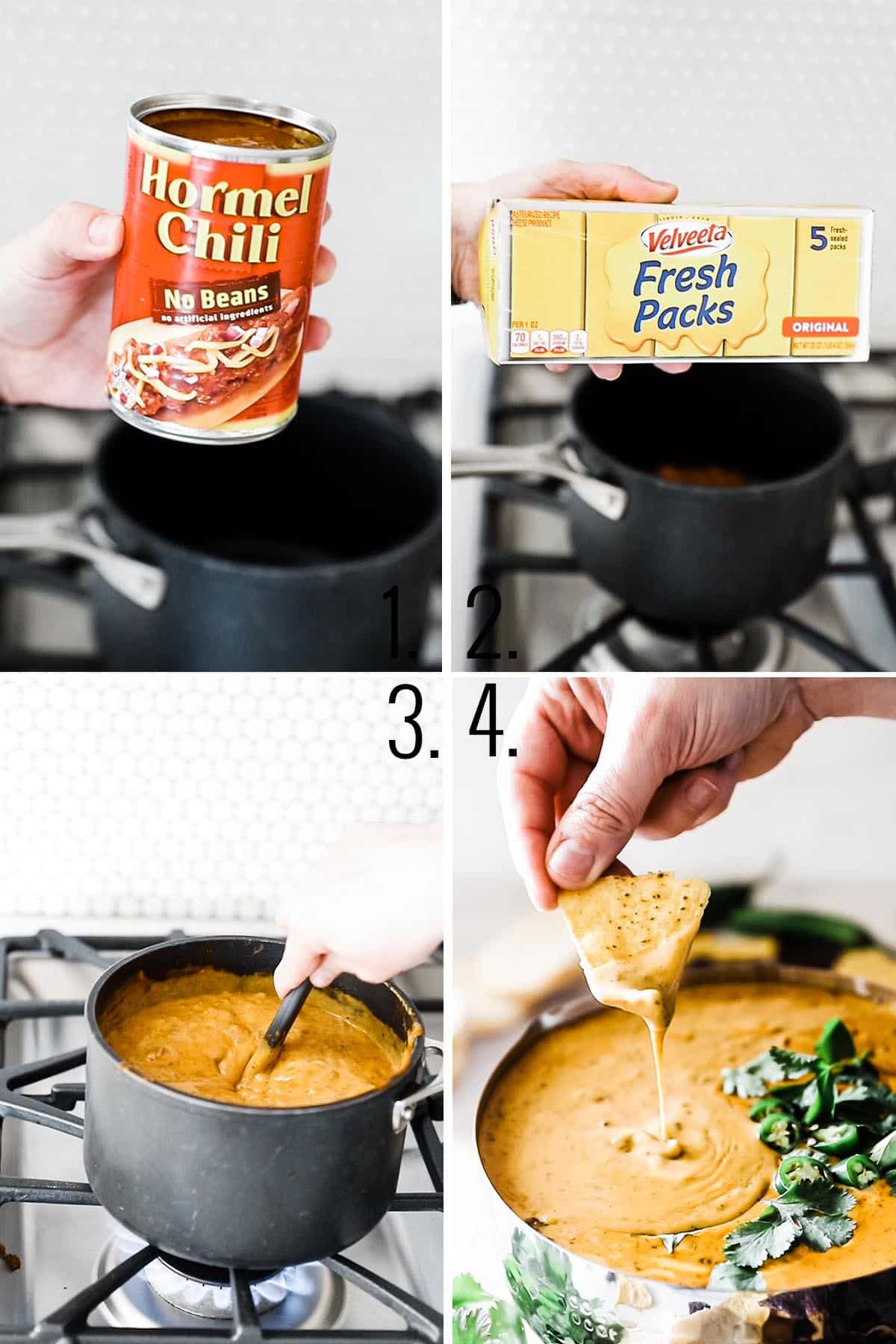 How to make chili cheese dip.
