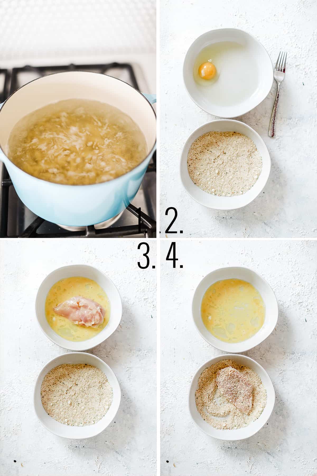 How to make breaded chicken.