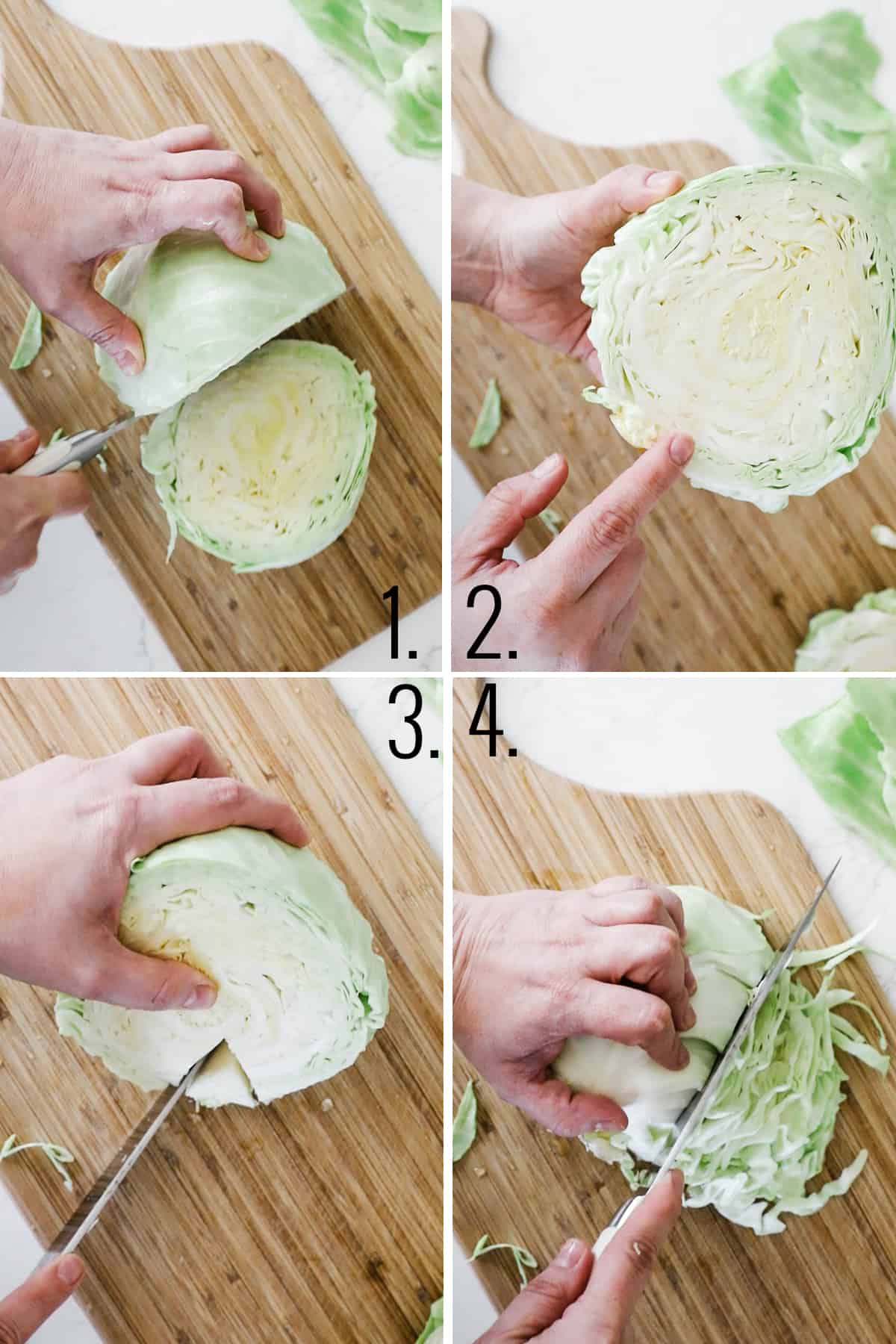 How to cut a cabbage.