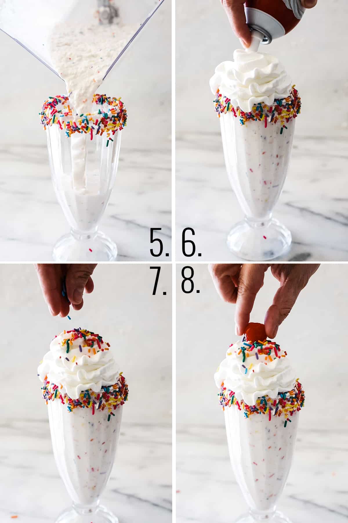 How to serve a cake shake.