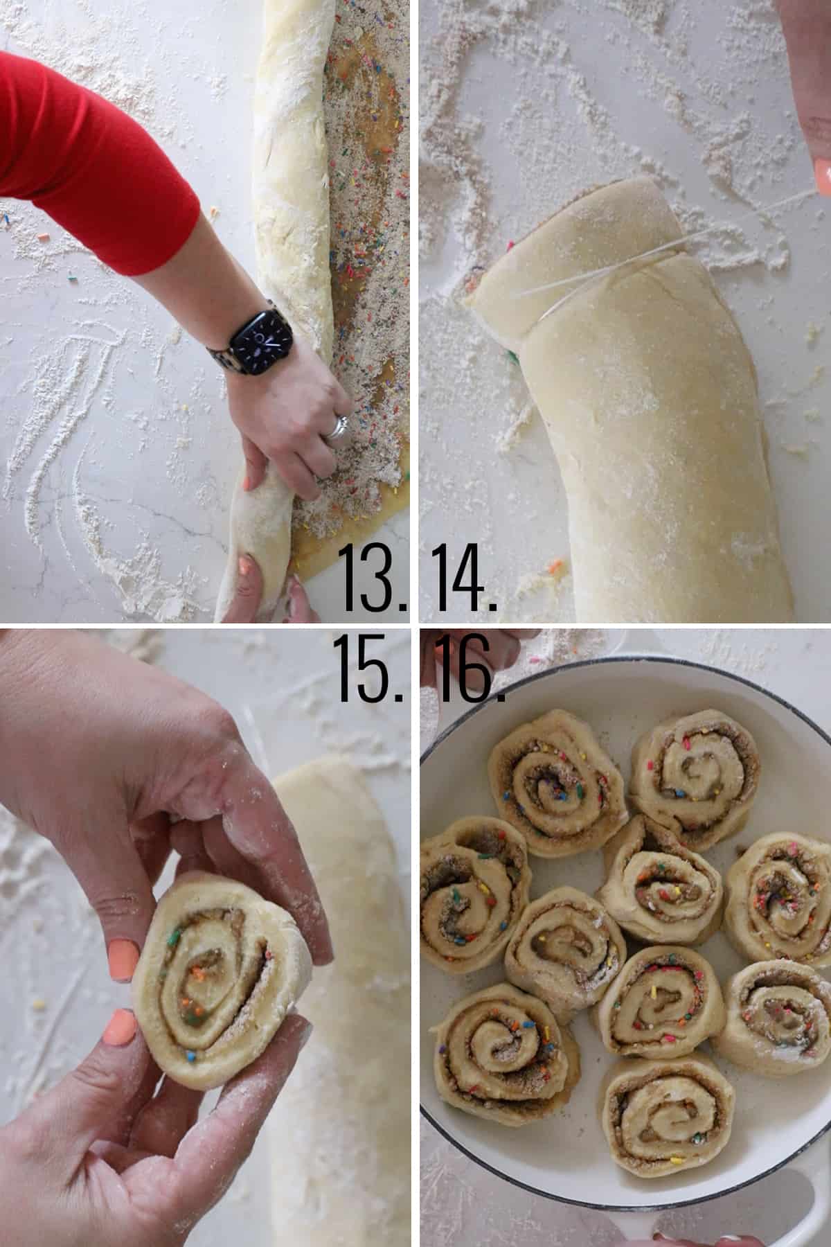 How to make birthday cake cinnamon rolls.