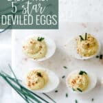 5 star deviled egg recipe pinterest image.