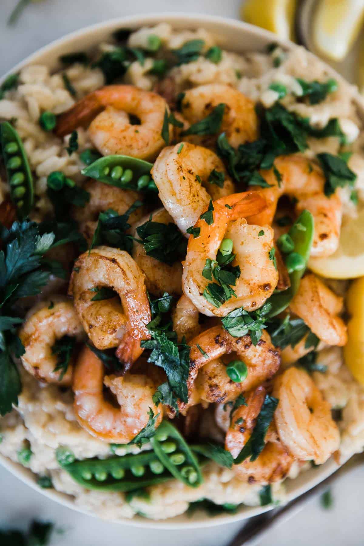 One Pan Creamy Garlic Shrimp Risotto - It's Cheat Day Everyday