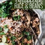 Caribbean rice and beans pinterest image