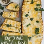 Pinterest image for green chili cheese toast.
