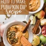 Pumpkin Dip recipe pinterest image.