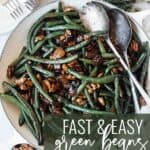 Green beans and bacon Pinterest image.