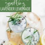 Pin for pinterest graphic with image of lavender lemonade and text.