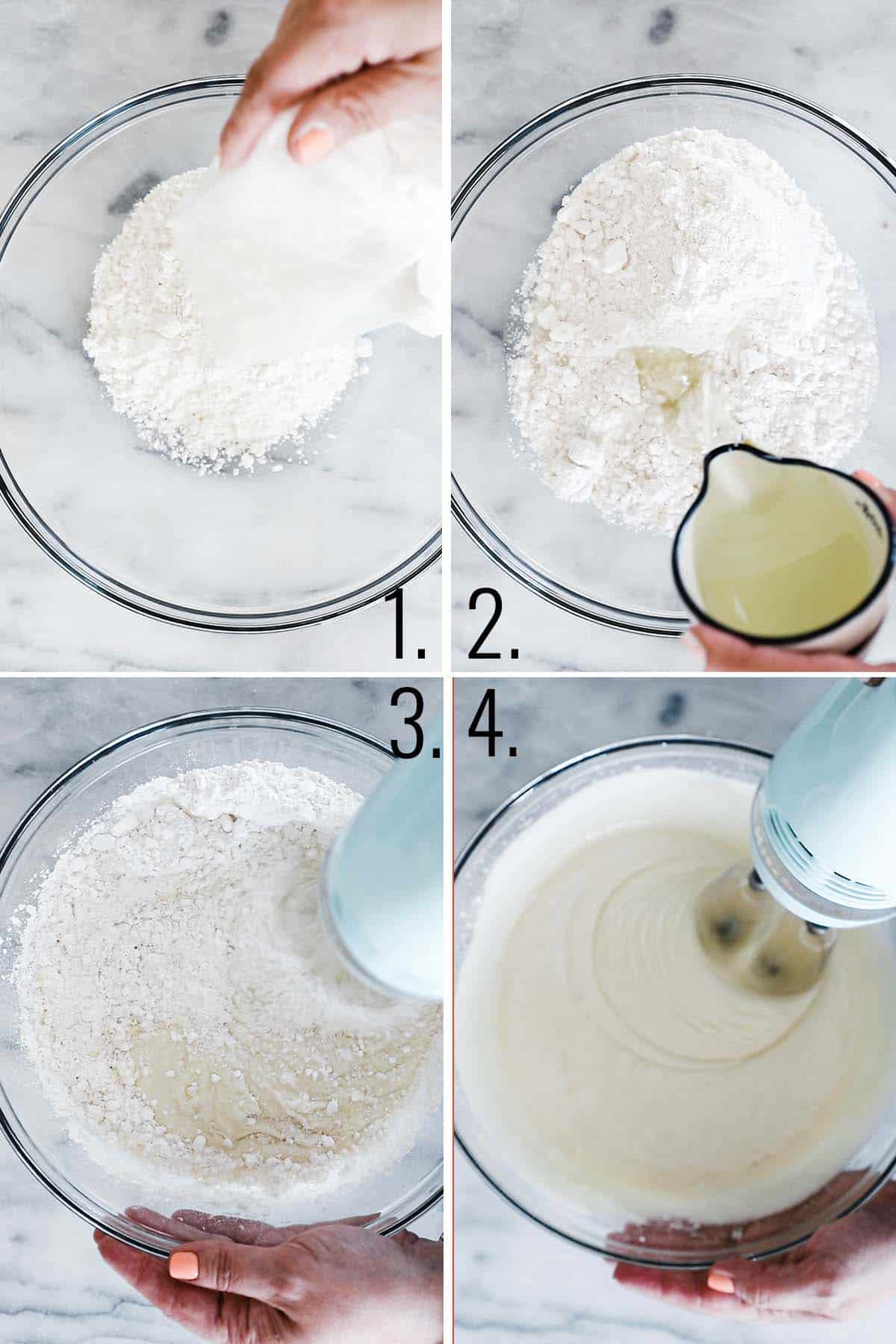 How to make white cake with sour cream.