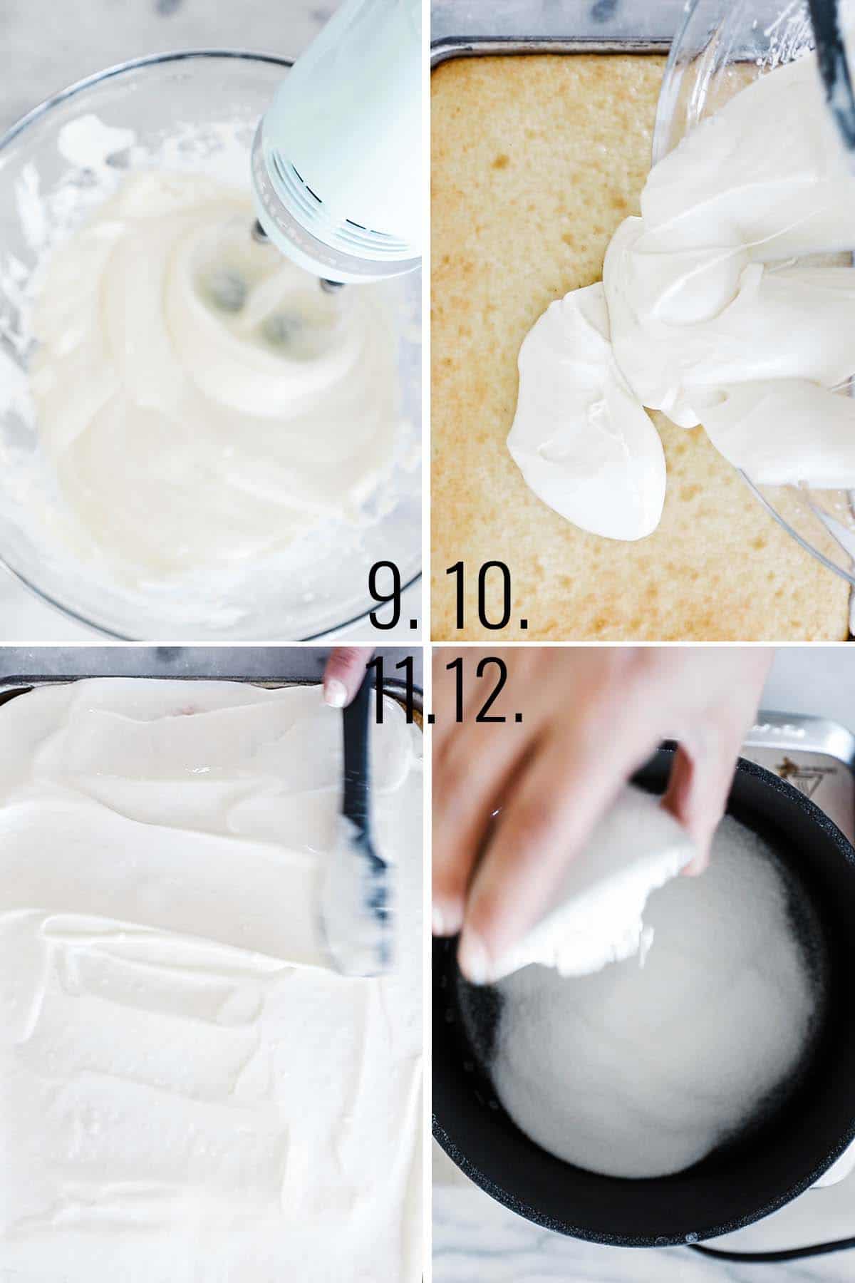 How to make cream cheese frosting for a vanilla cake.