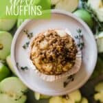 Apple muffin recipe Pinterest image.