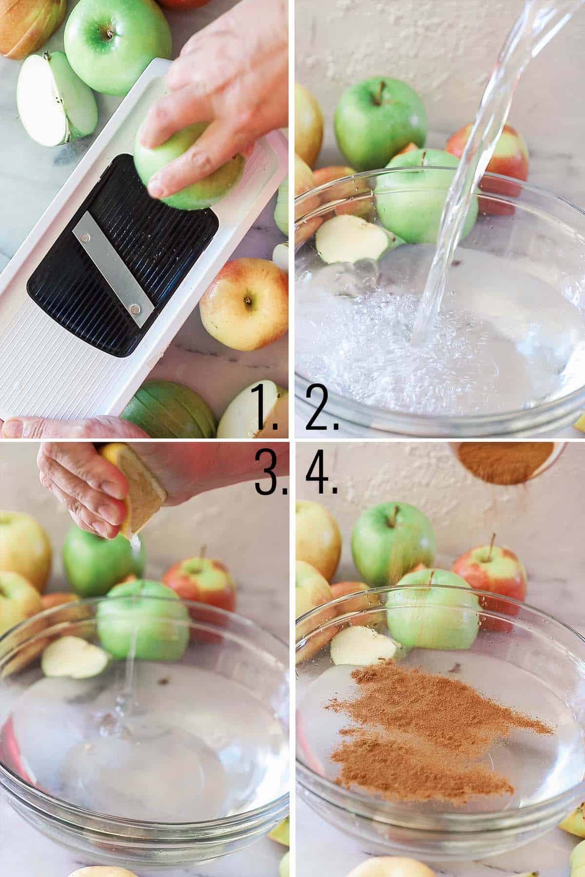 How to make and soak apple chips.