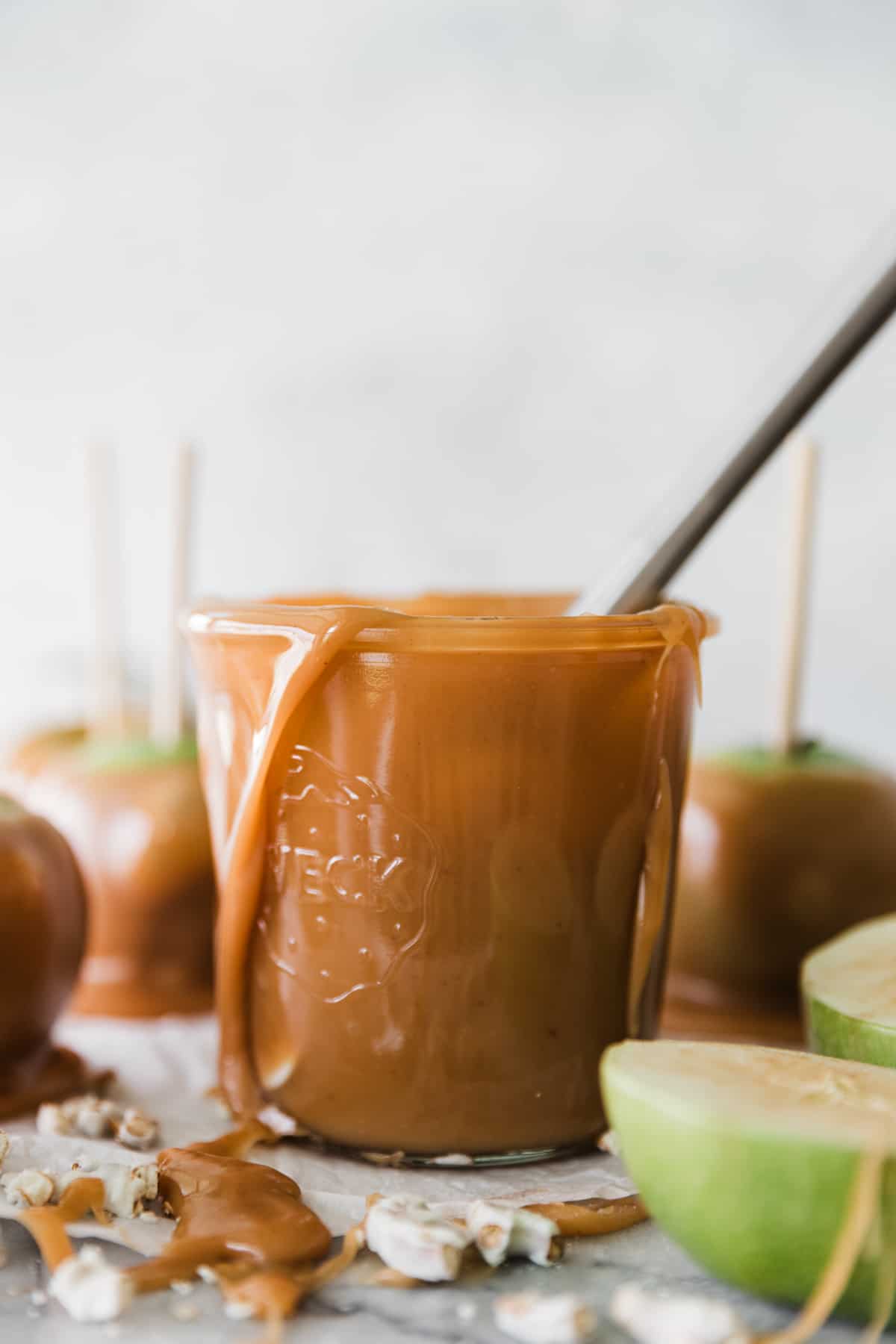 Caramel in a large glass