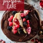 Chocolate pumpkin cake Pinterest image.