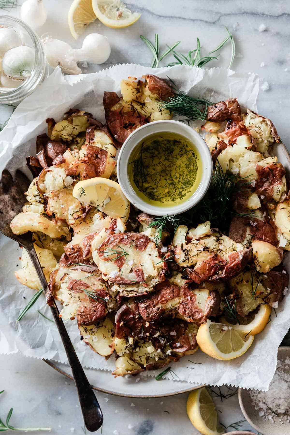 Family-Size Smashed Red Potatoes