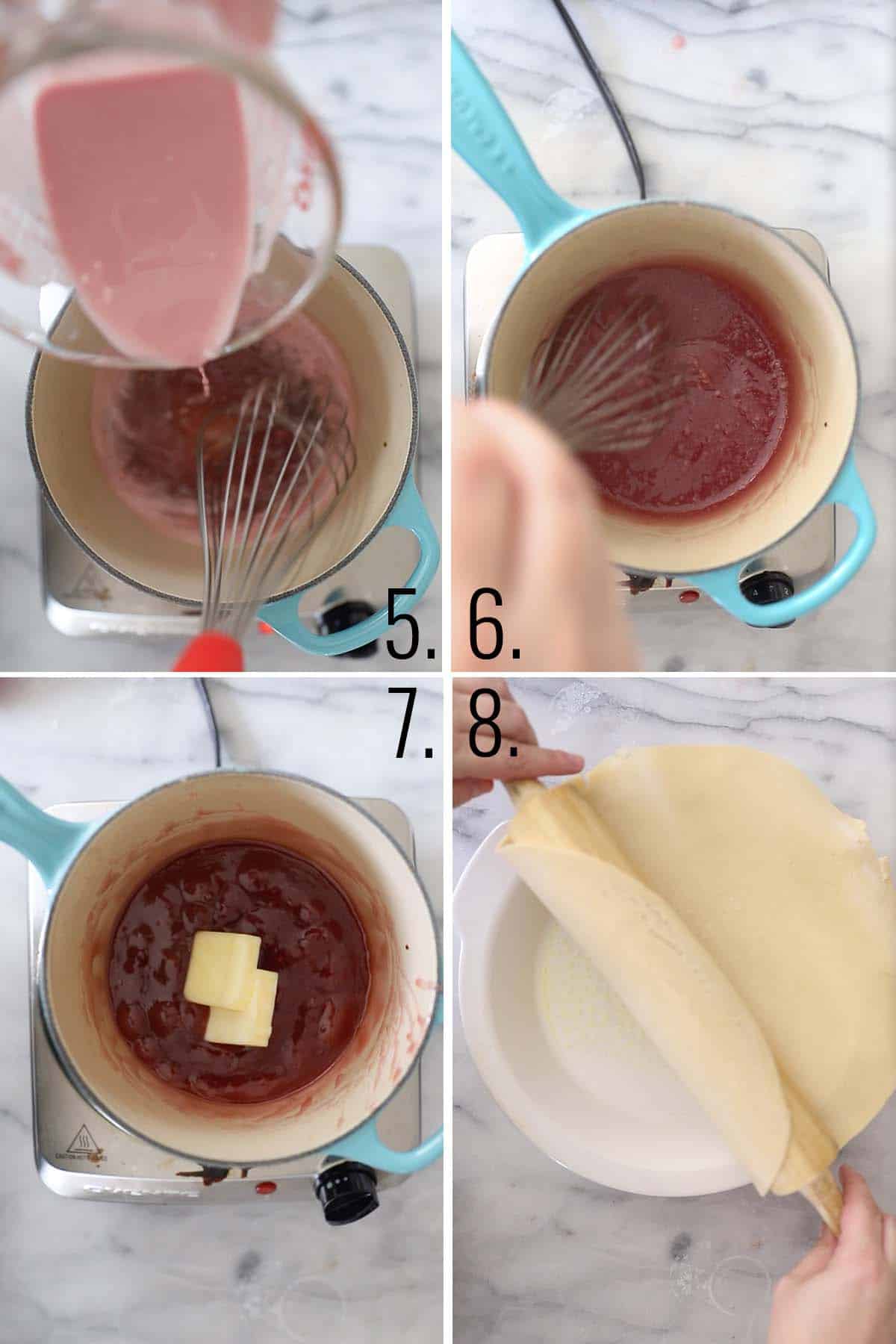 How to make glaze for cherry pie filling.