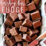 Pin for påinterest of old fashioned fudge with an image and text on top.