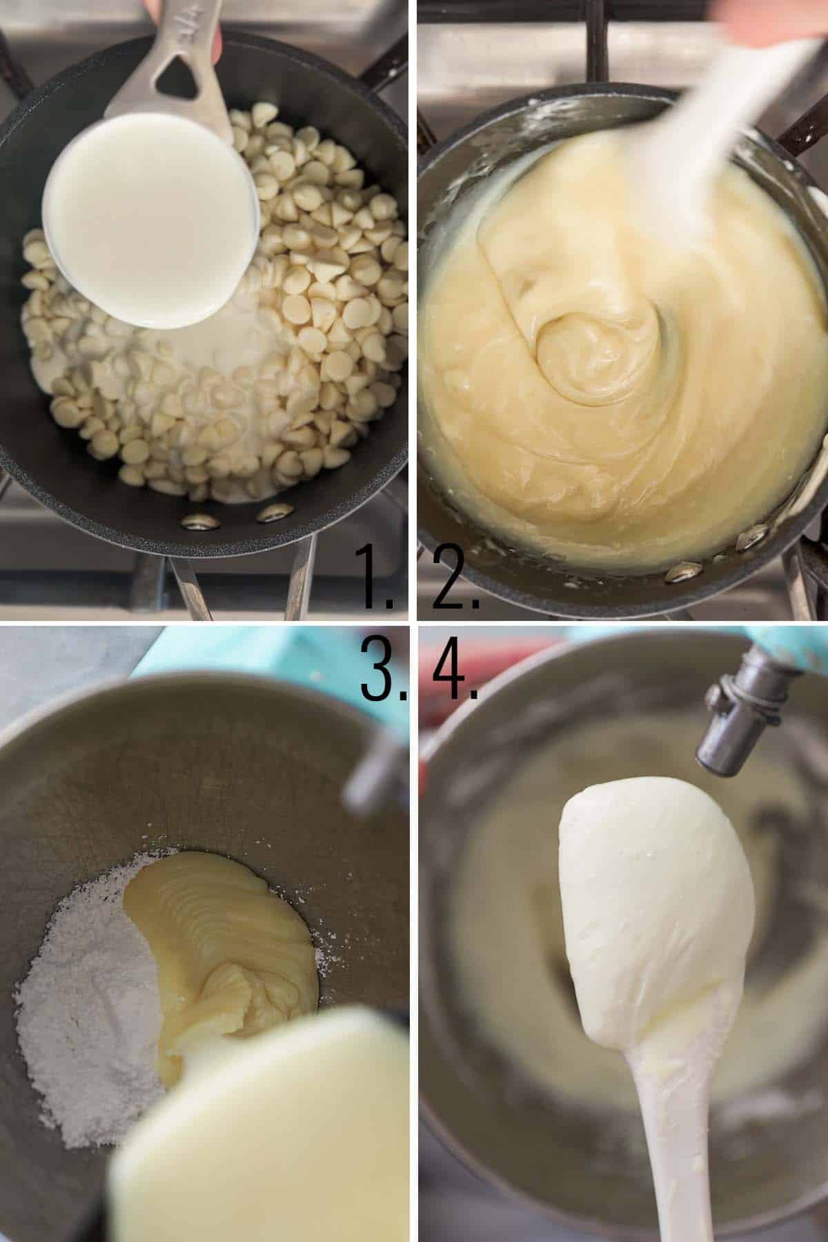 How to make white chocolate icing.