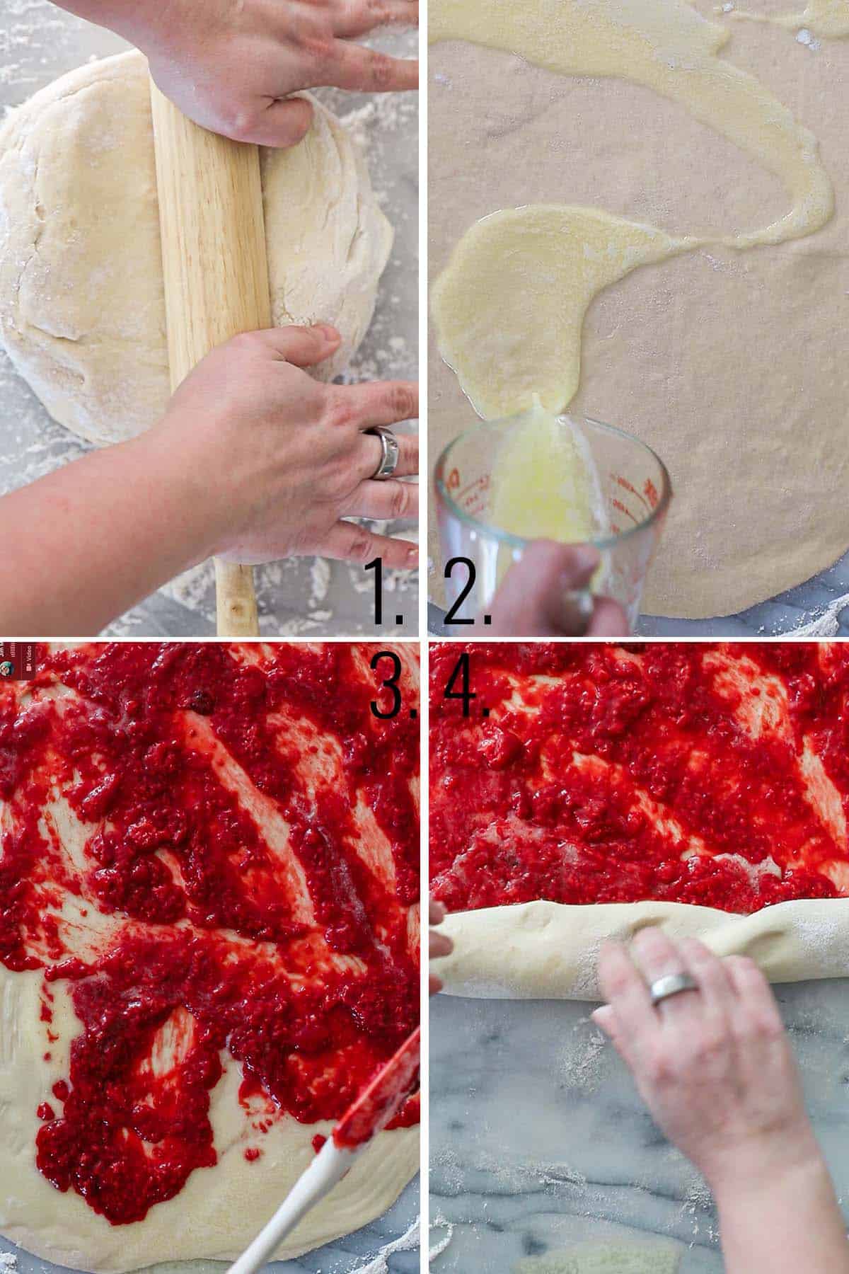 How to assemble raspberry rolls.
