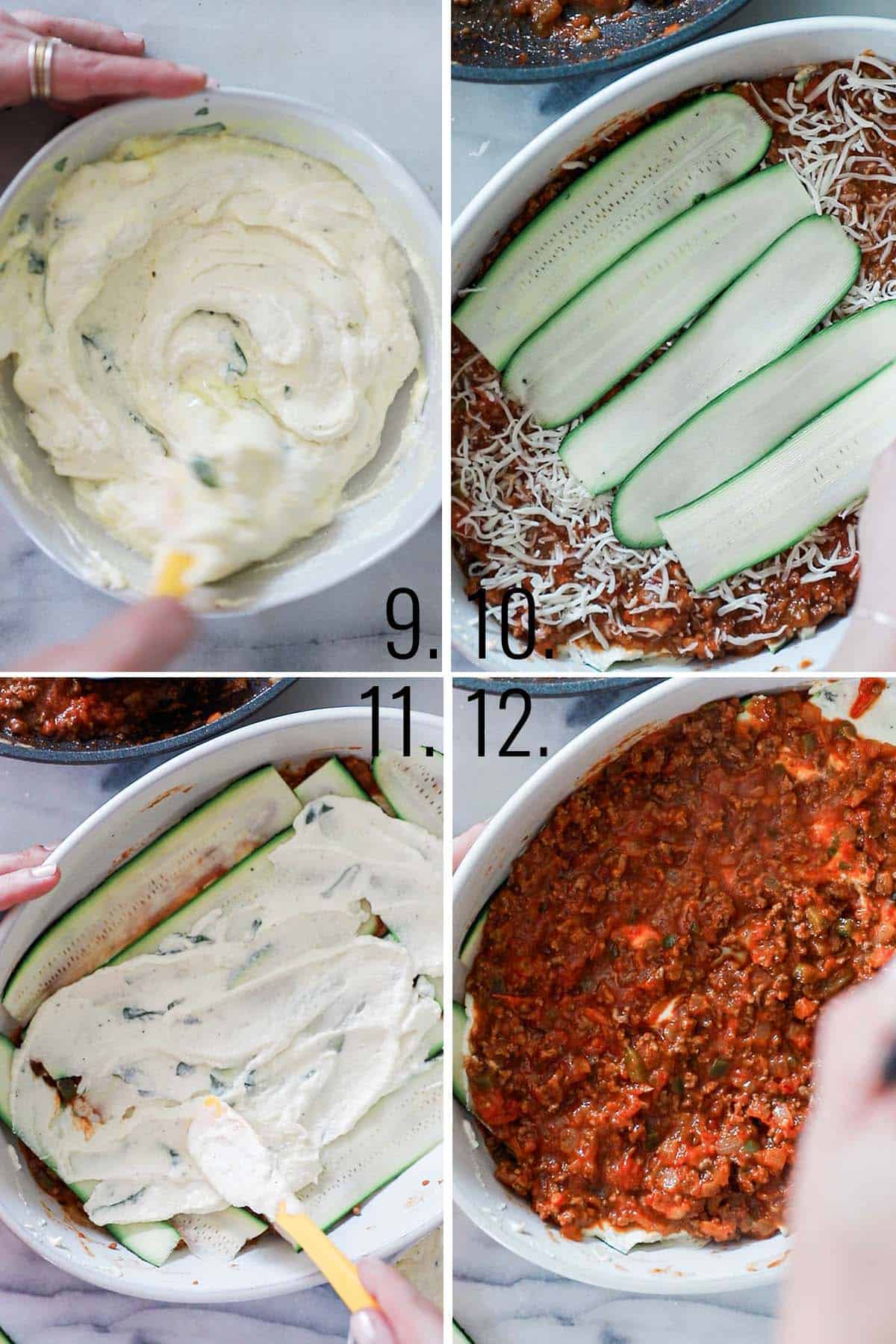 How to assemble keto lasagna.