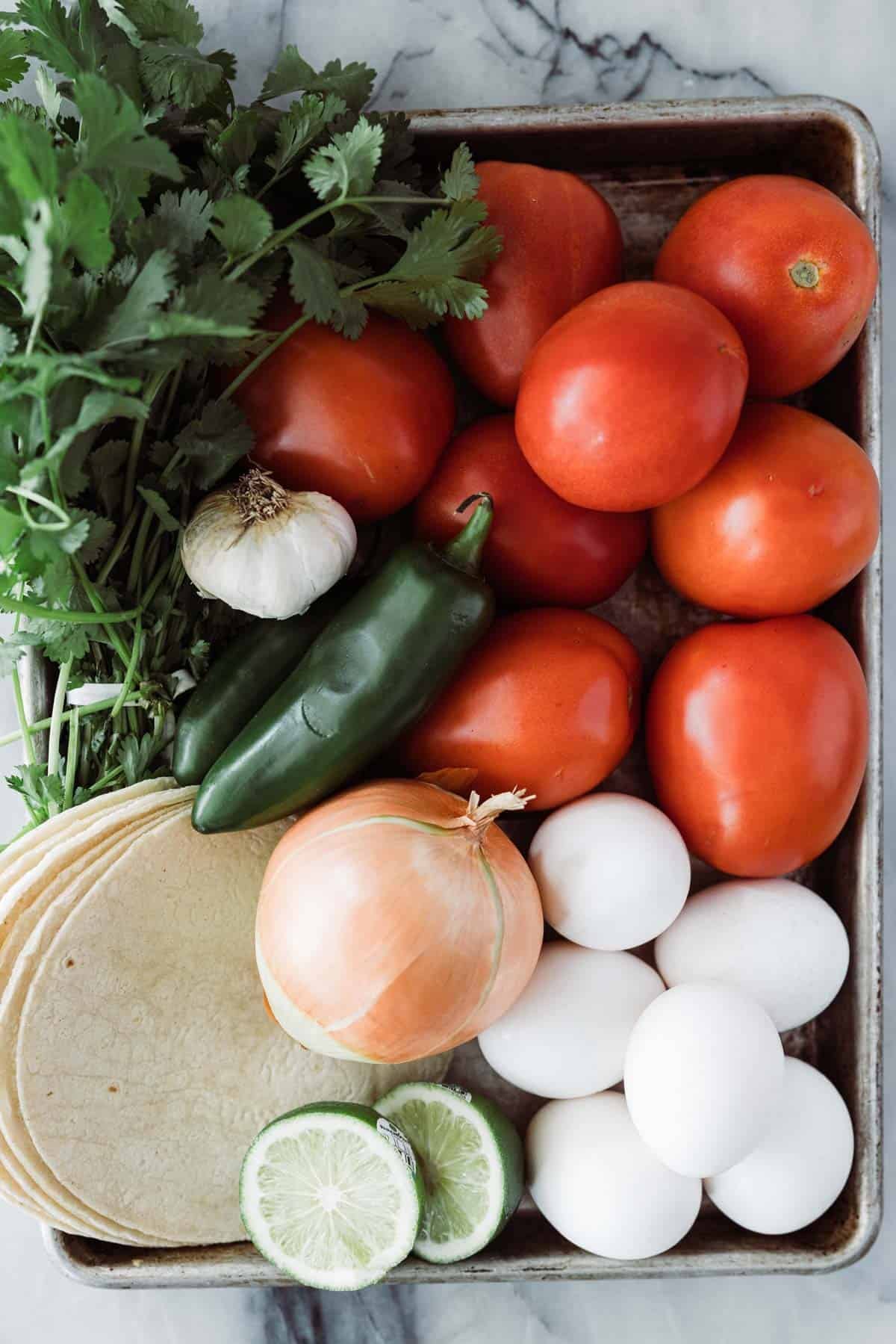 Ingredients to make this dish in a pan.